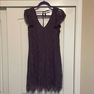 Elegant Purple Lace Dress